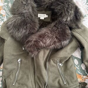 Molly Bracken Olive Coat with Faux Fur Lining
